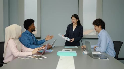 Team Meeting in Modern Office Conference Room