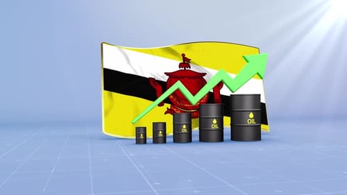 Brunei Oil Revenue And Reserves Growth With Rising Green Arrow