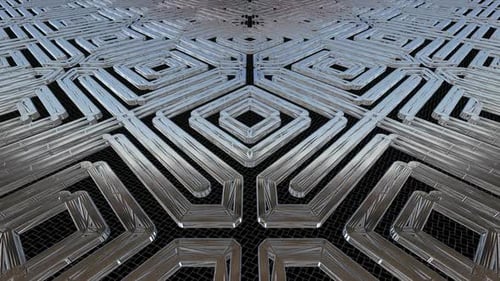 Animated Metallic Geometric Pattern Loop Background