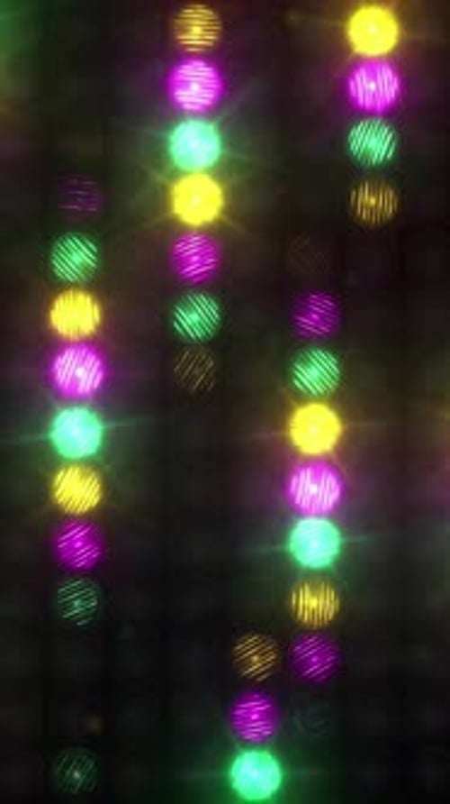 Vertical Glowing Mardi Gras Party Lights Background Loop
