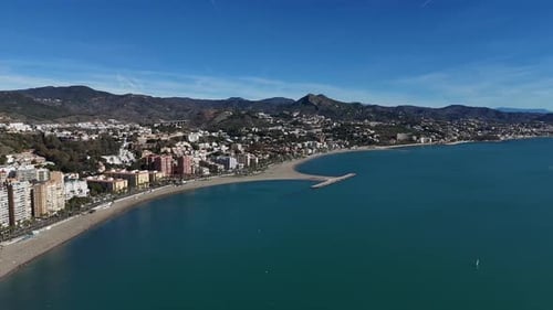 Aerial View of Málaga's Sunny Beachfront