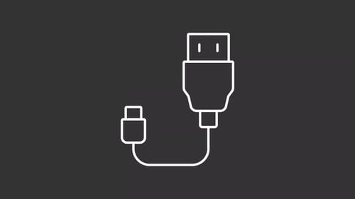 Animated USB-C Charging Cable Icon for Technology Content
