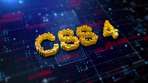 Futuristic Pixelated 3D CSS4 Text on Digital Circuit Board Background