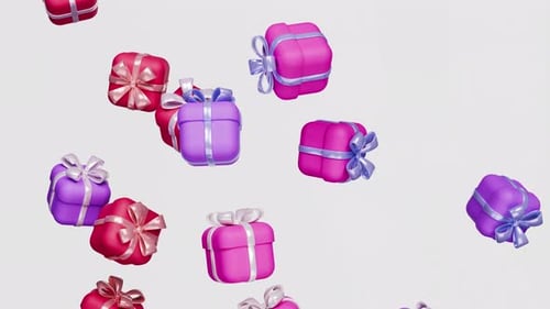 Falling Decorative 3D Gift Boxes Celebration Background