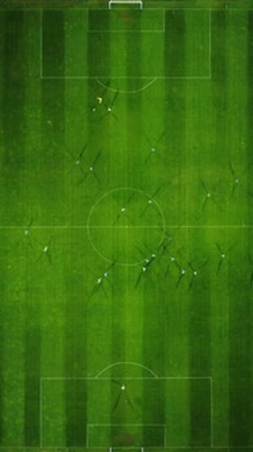 Aerial View of a Football Match Soccer