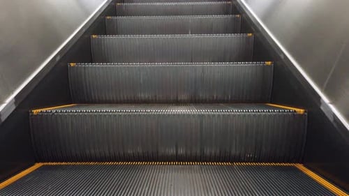 View while on the escalator moving to the platform in train station