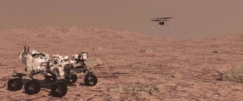 Mars Rover Deploys Its Equipment Against the Backdrop of