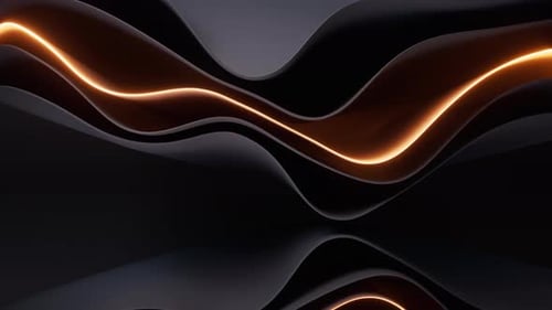 Geometría curva oscura y líneas brillantes