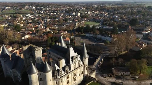 nice french castle drone view