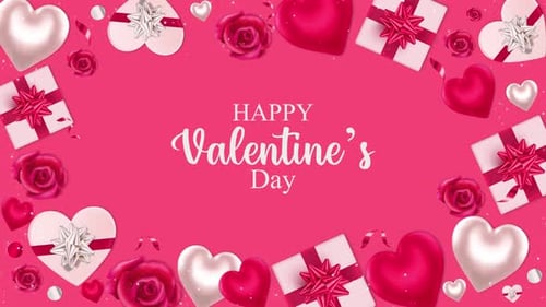 Animated Valentine's Day Opener with Hearts, Roses and Gift Boxes