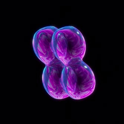 Animated element of brutalist geometric shapes balloon Iridescent 4 Circle 02