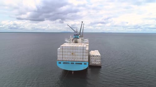 Global Logistics Large Container Ship Transporting Cargo Across the Ocean