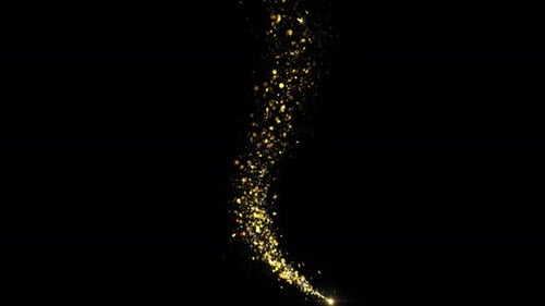 Partículas cintilantes douradas de Glitter Star Dust Magic Trail em preto