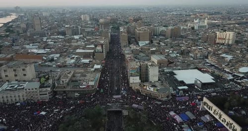 City Aerial View of Densely Populated Area