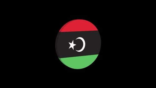 Rotating 3D Libyan Flag Circle Animation