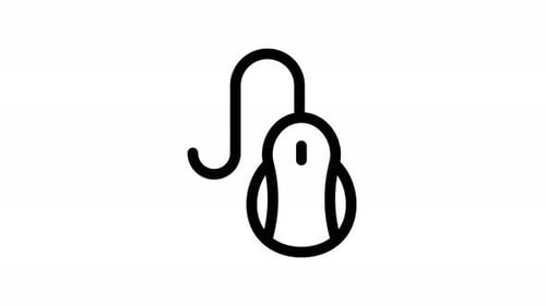 Animated Line Art Computer Mouse Icon
