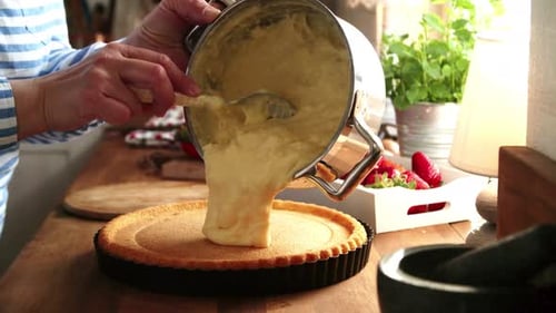 Making Strawberry Cake
