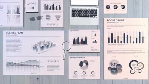 Animation of a Workspace with Business Charts
