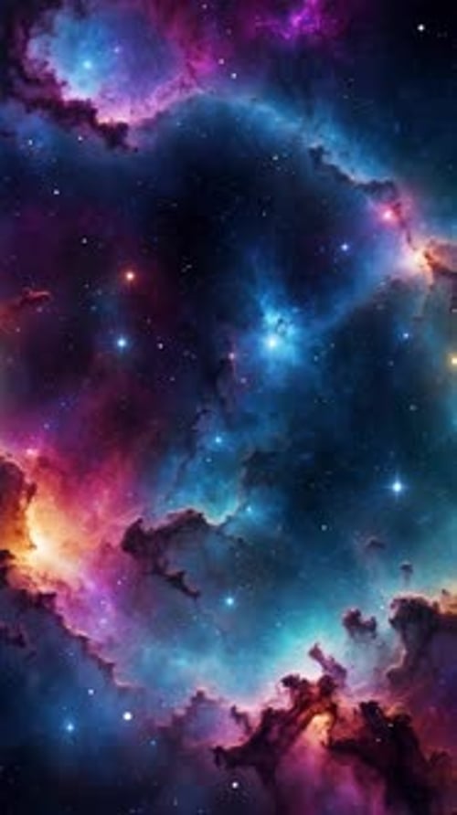 Animated Colorful Nebula Space Loop Background