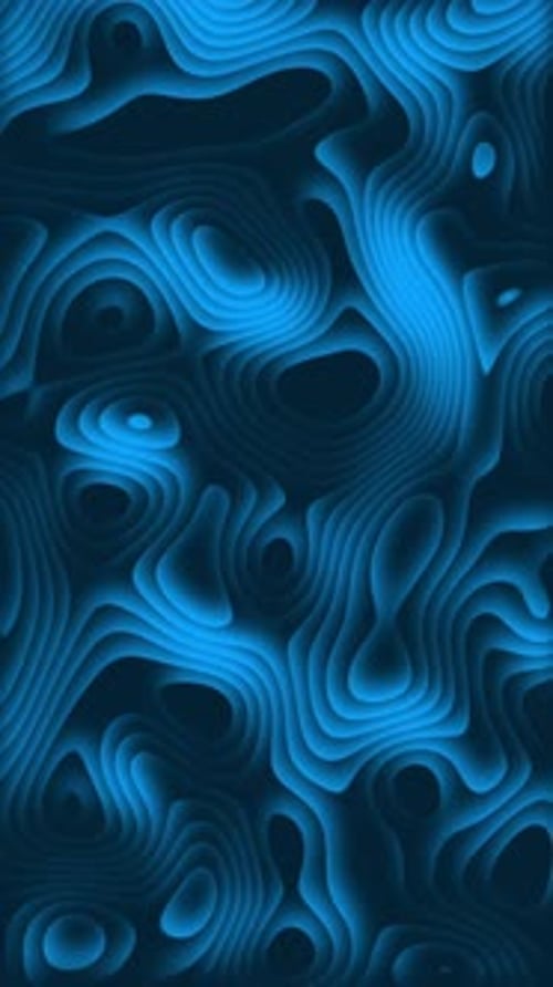Abstract Blue Topographic Contour Lines Motion Background