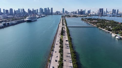 Miami Skyline At Miami In Florida United States.