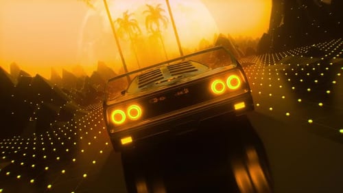 80s Sci Fi Moonlight Car Ride Loop