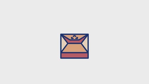 Animated Flat Design Recycle Mail Icon