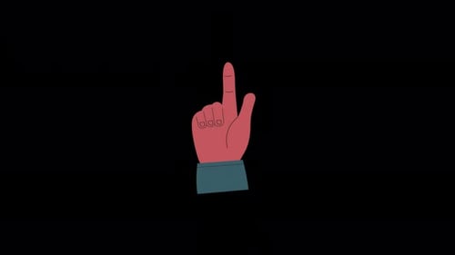 Animated Flat Design Hand Pointing Up Gesture