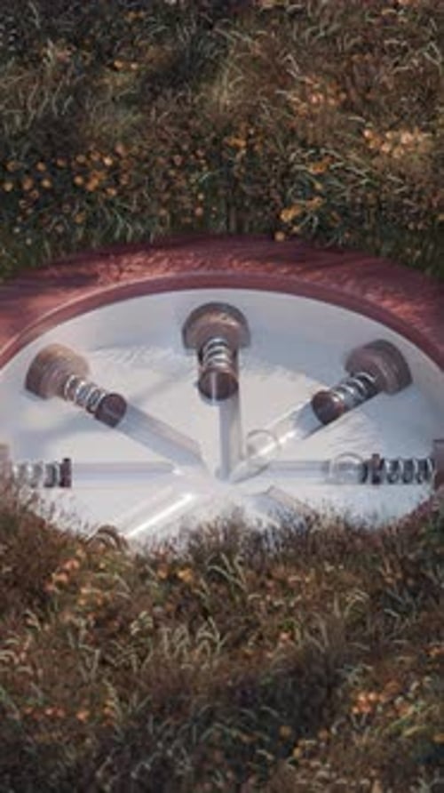 Animation 3D en boucle de boules coulissantes