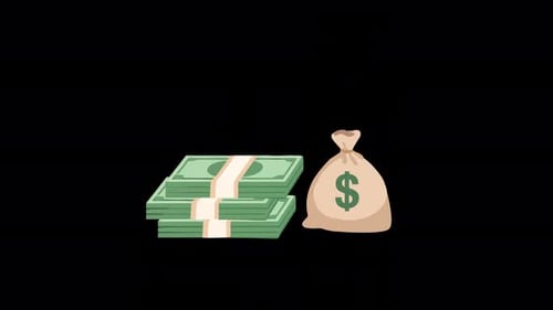 Animation 2D pour économiser de l'argent 4K sur Alpha
