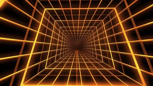 Abstract Futuristic Grid Tunnel Loop Animation