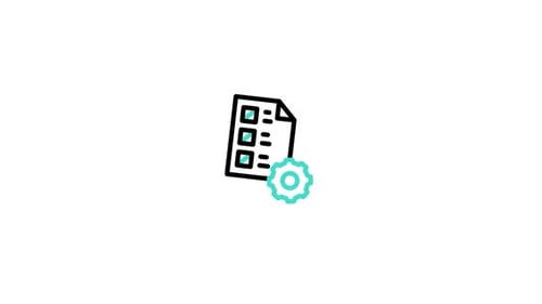 Animated Document and Cogwheel Icon for Business Workflow