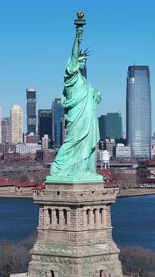 Statue Of Liberty At Manhattan In New York United States.
