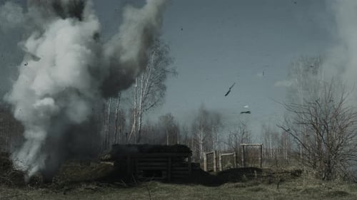 Bombarding On Battlefield During War Reenactment