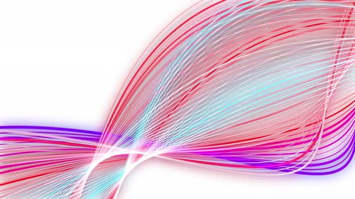 Animated Glowing Waves of Colorful Lines on White Background