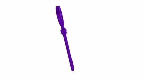 Purple Key Isolated on White Background