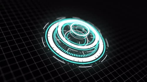 Futuristic HUD Element: Animated Hi-Tech Data Display Loop