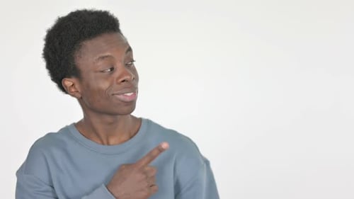 Young Adult Gesturing to the Side