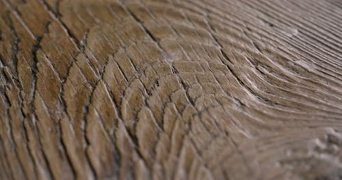Macro shot of a precious wood in which you can see the color, the wood grain, the knots and the hi