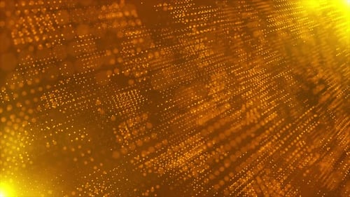 Abstract Golden Particle Grid Animated Background Loop