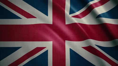 Seamlessly Looping Waving Union Jack Flag