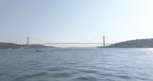 Istanbul Bosphorus Bridge Sea and Ships Aerial View 15