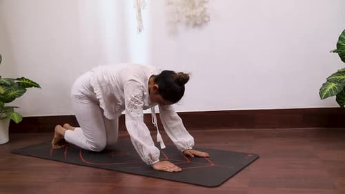 Vidéo d'une femme interprétant Surya Namaskar