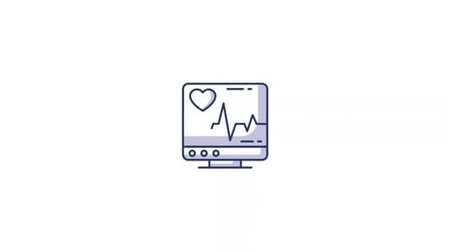 Minimalist Heartbeat Monitor Line Icon Animation