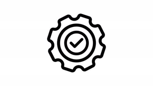 Animated Gear Settings Icon with Checkmark