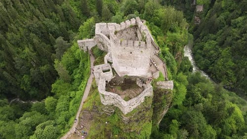 Castle On The Cliffs In The Forest