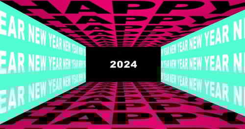Happy New Year Tunnel Motion Design Happy New Year Resolution Kinetic Typography Loop Animation