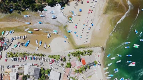 Zenithal Angle Of River And Sea In Boca De Tomatlan, Puerto Vallarta, Mexico