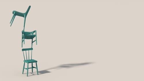 Modern 3D Chairs Balancing Animation