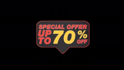 3D Special Offer Sales Discount Tag Animation